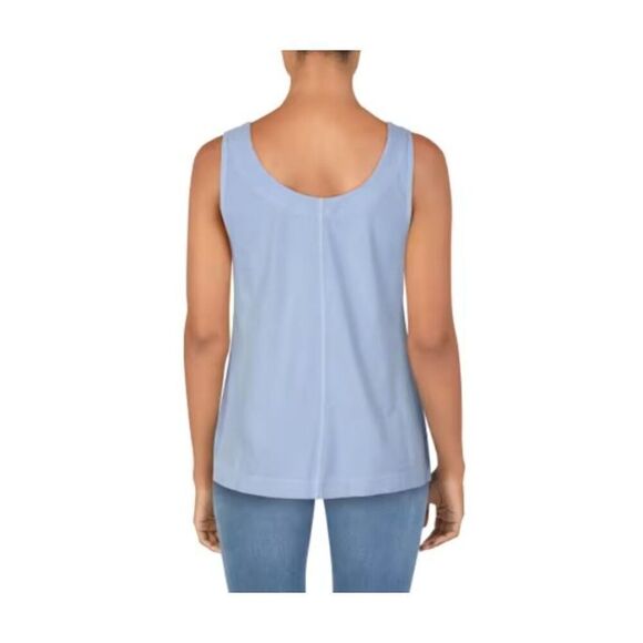 Natural Reflections  Women's Chambray Blue Snap Henley Tank Top Size Small NWT - Picture 2 of 10